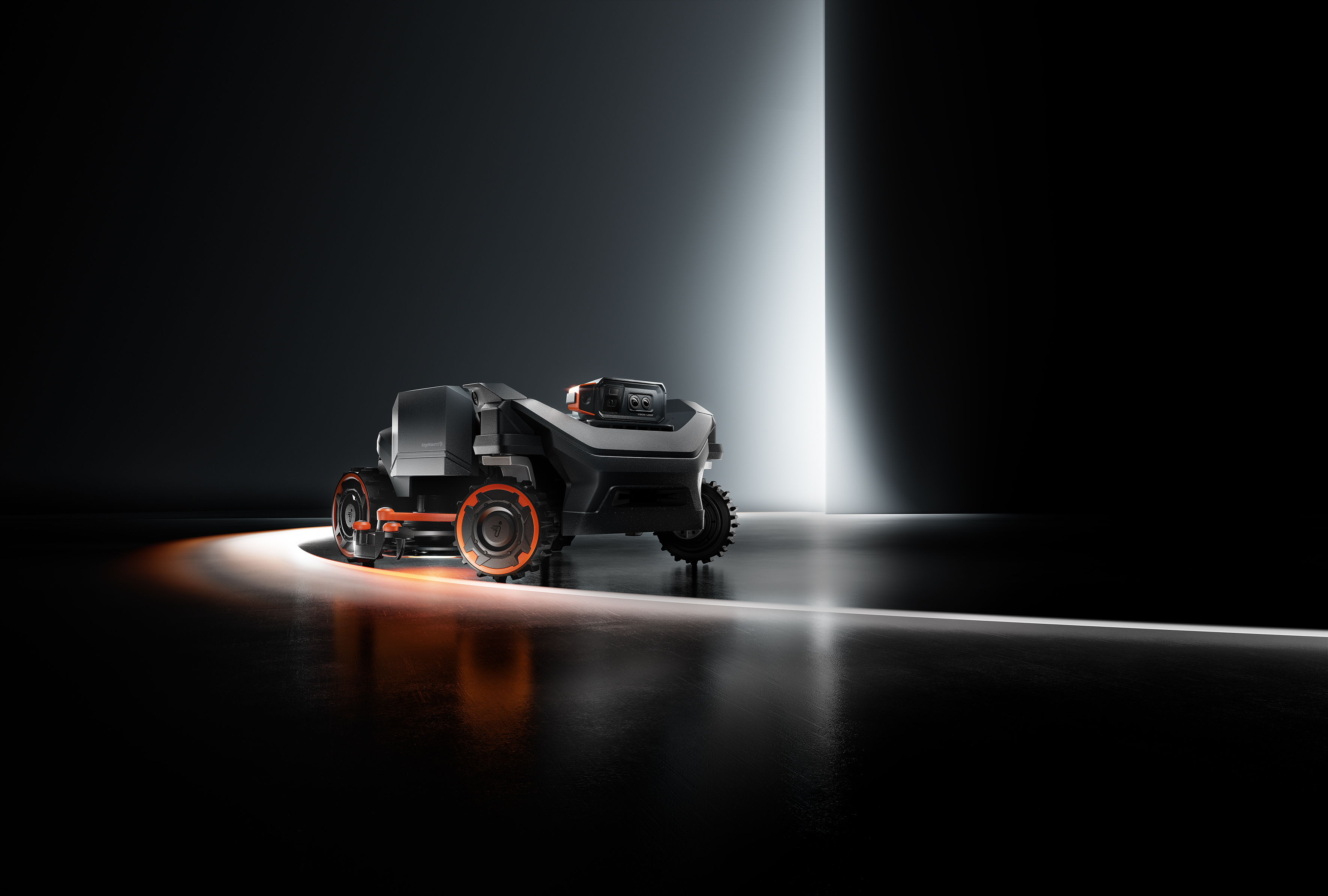 Segway Navimow H5 Pro Launch-Motiv mit Lichtkegel